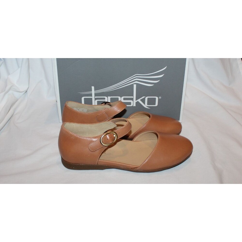Dansko Liv Burnished Nappa Leather Strap Mary Jane EU 40 US 9.5-10 NEW TAN - Picture 1 of 6